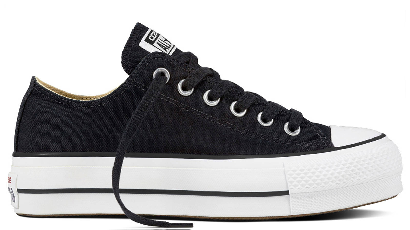 converse all star low platform black