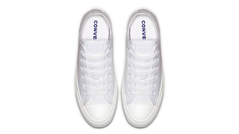 converse all star low white mono canvas