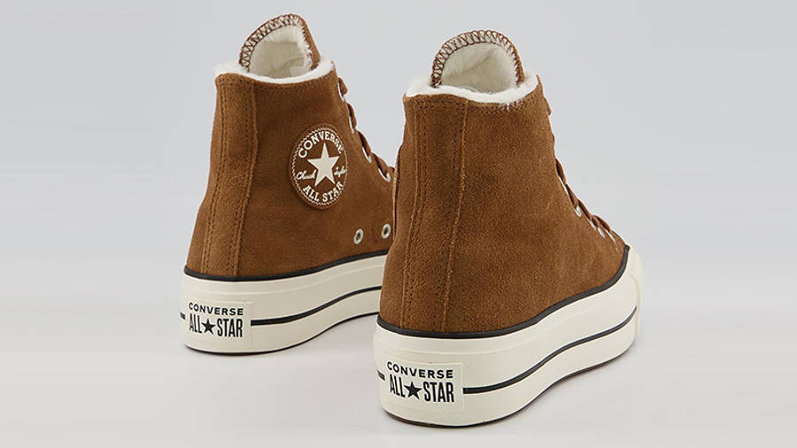 converse cosy club chuck taylor platform hi sneakers in brown