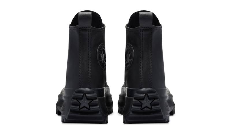 Converse Run Star Hike Monocolor Leather Hi Black Back
