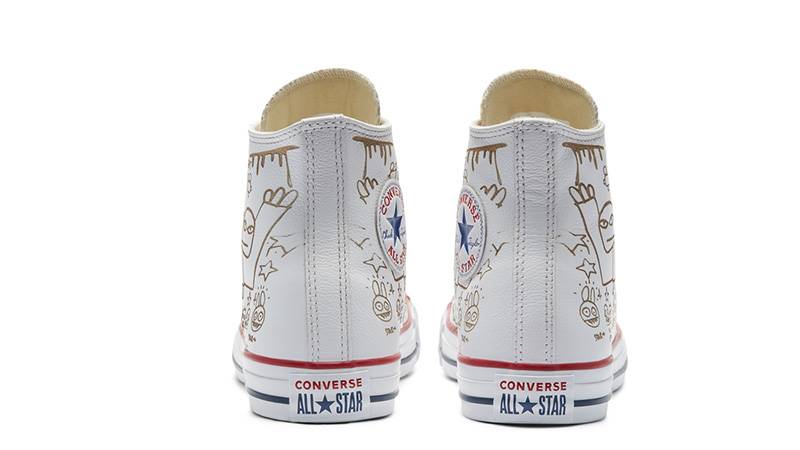 Distressed Graffiti x Converse Chuck Taylor All Star High Top Graffiti Smoke In 169926C back