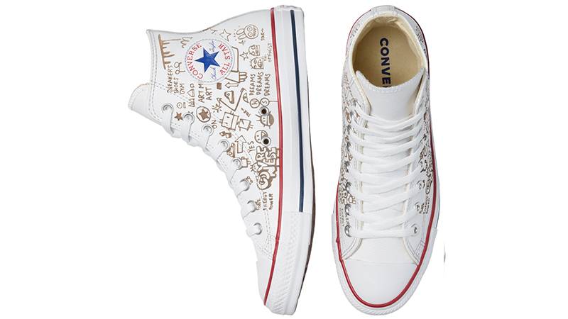Distressed Graffiti x Converse Chuck Taylor All Star High Top Graffiti Smoke In 169926C middle