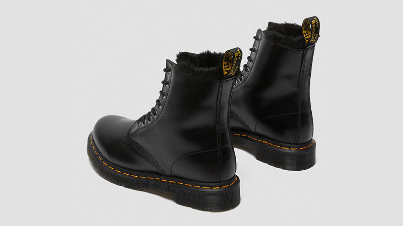 Dr Martens 1460 Serena Fur Lined Boots Dark Grey 26238021 back