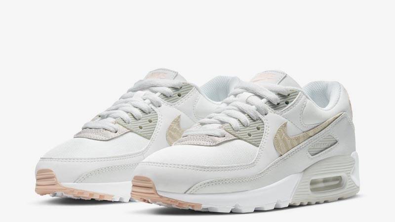 Nike Air Max 90 Snakeskin Swoosh White Soft Grey Front