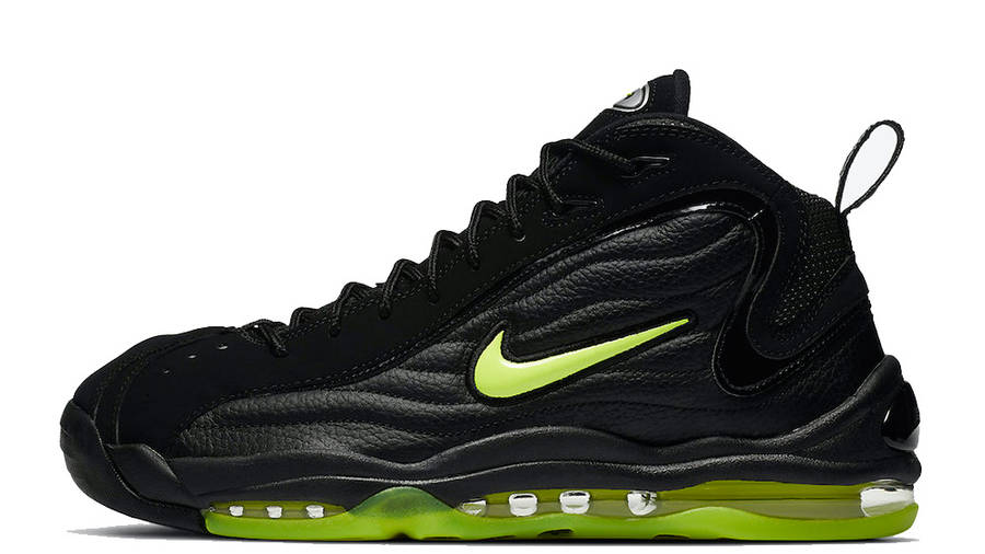 nike uptempo black and green