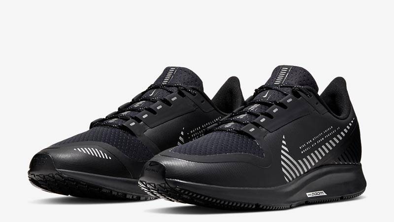 Nike Air Zoom Pegasus 36 Shield Black Metallic Silver Front