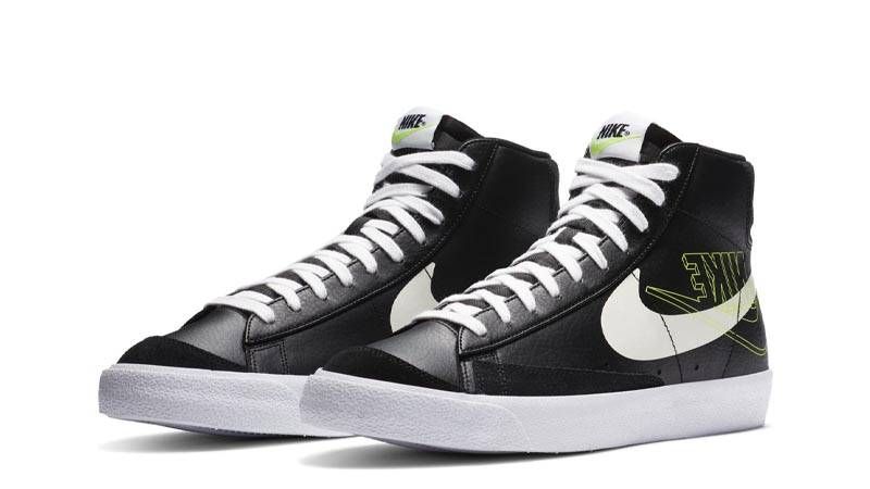 Nike Blazer Mid 77 Reverse Logo Black Front