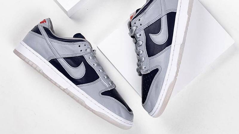 Nike Dunk Low Grey Black Red side