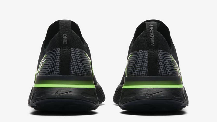 Nike React Infinity Run Flyknit Black Green Back