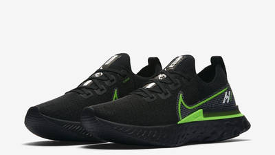 Nike React Infinity Run Flyknit Black Green Front
