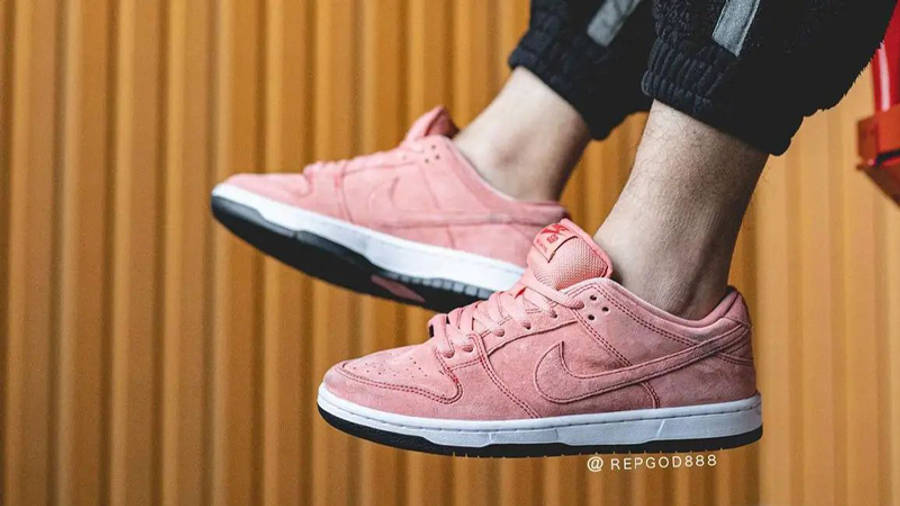 Nike SB Dunk Low Pink Pig On Foot In Air