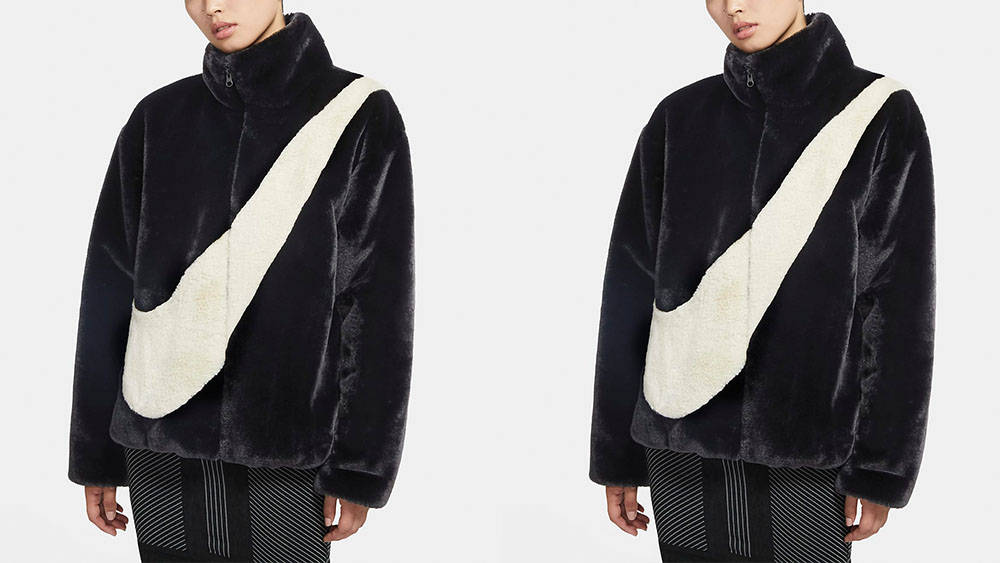 Nike Sportswear Faux Fur Jacket Black