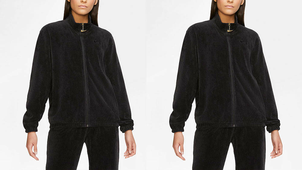 Nike Sportswear Velour Tracksuit Top Black