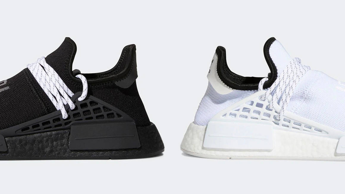 The Pharrell x adidas NMD Hu "Core Black" & "Core White" Are Dropping This Month