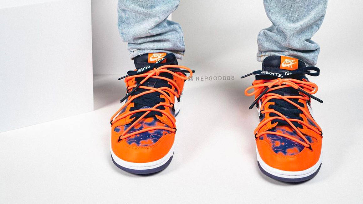 An On-Foot Look at the Futura x Off-White x Nike SB Dunk Low "Orange"