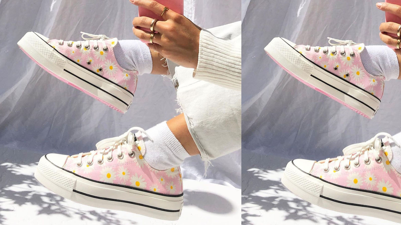 pink converse platform daisy