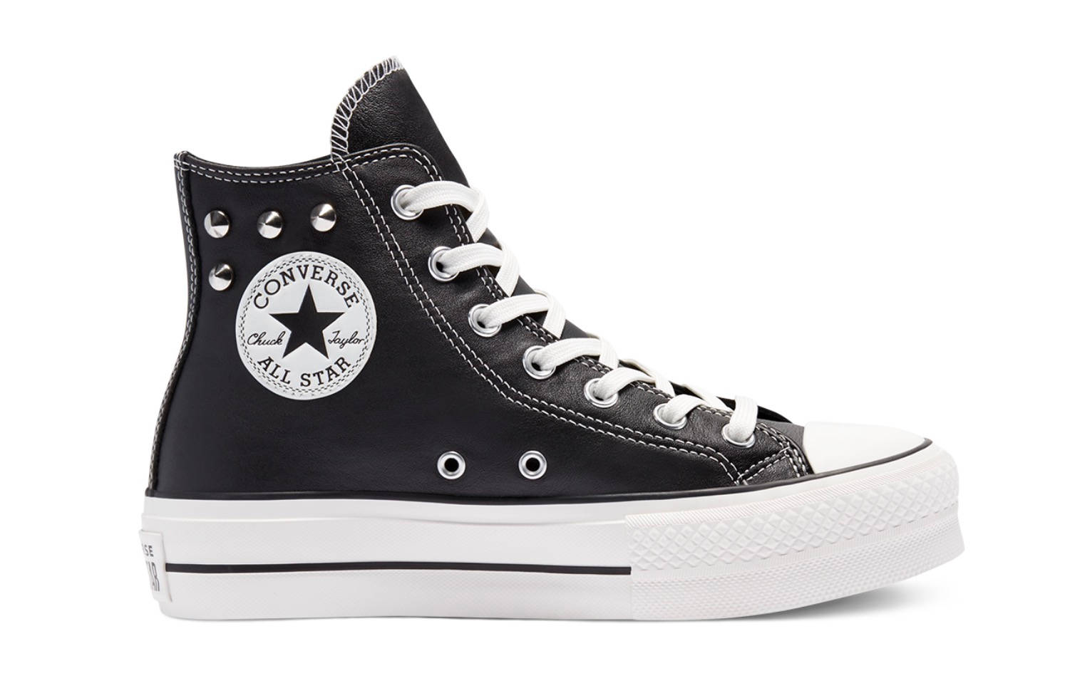 Punk Progress Platform Chuck Taylor All Star High Top Black