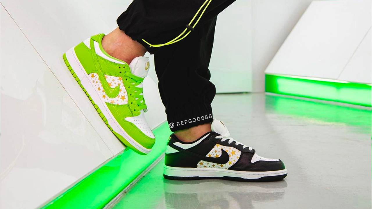 Up Close With the Supreme x Nike SB Dunk Low "Black" & "Mean Green"