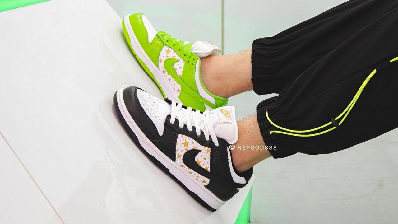 Up Close With the Supreme x Nike SB Dunk Low "Black" & "Mean Green"