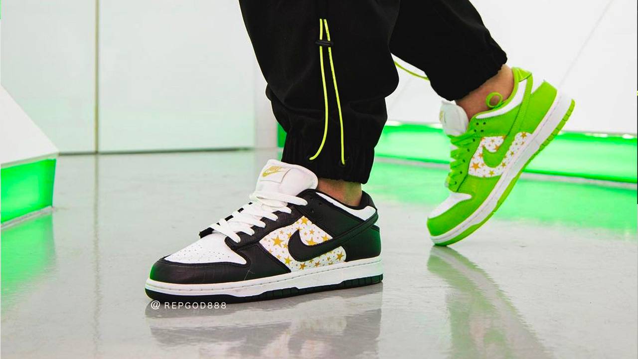 Up Close With the Supreme x Nike SB Dunk Low "Black" & "Mean Green"