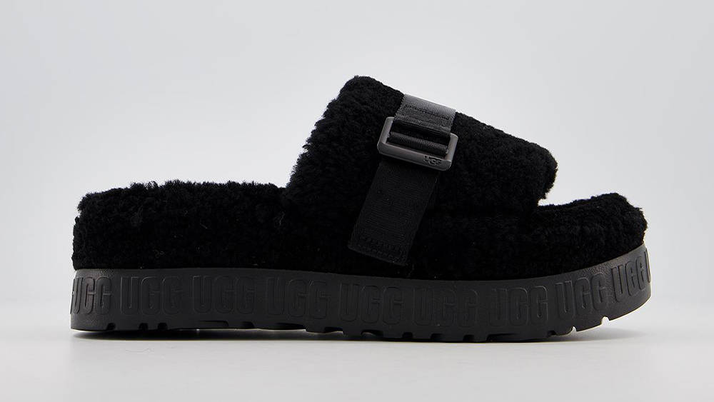 UGG Fluffy Slides Black Office