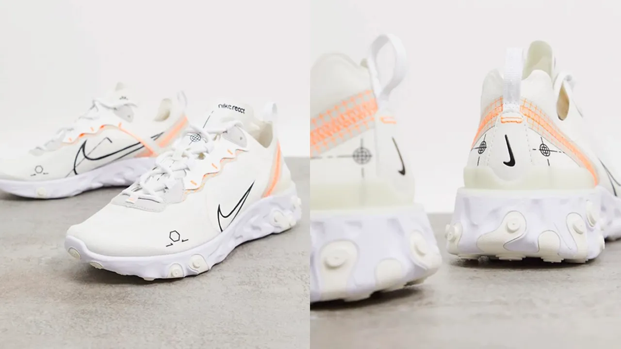 Nike white and navy womens world cup react element 55 trainers online