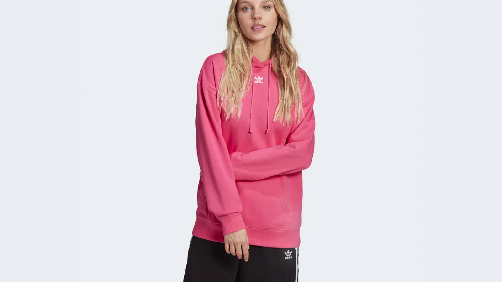 adidas essentials hoodie pink