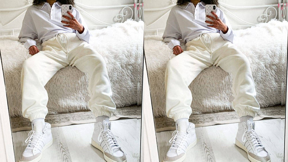 adidas originals cosy joggers white