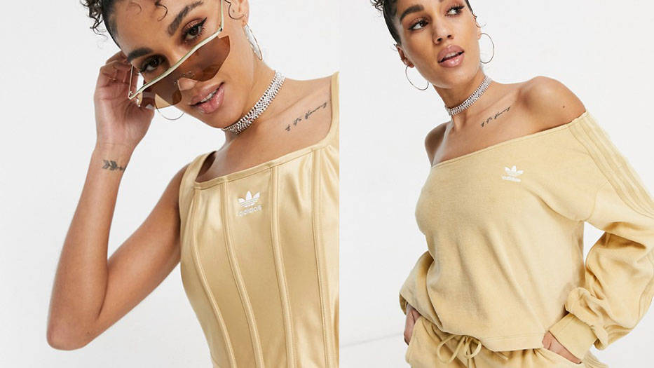 adidas Originals ‘Relaxed Risqué’ Beige Corset Hoodie