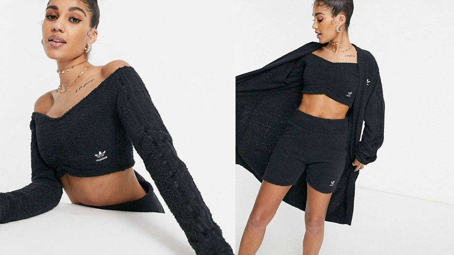 adidas Originals ‘Relaxed Risqué’ Fluffy Knit Set Black