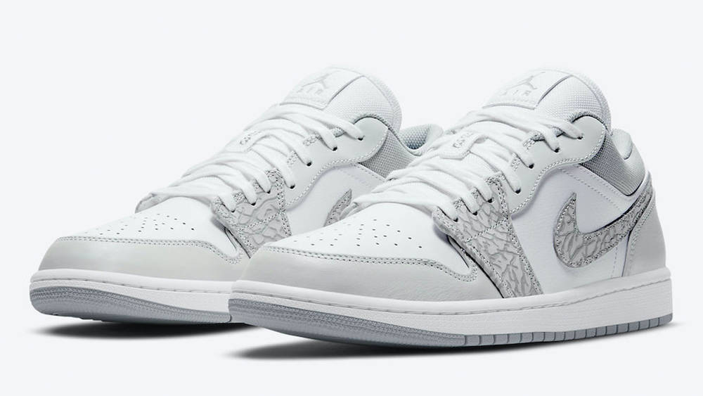 Air jordan 1 Low Smoke Grey elephant print pair shot Air jordan 1 Low Smoke Grey elephant print pair shot