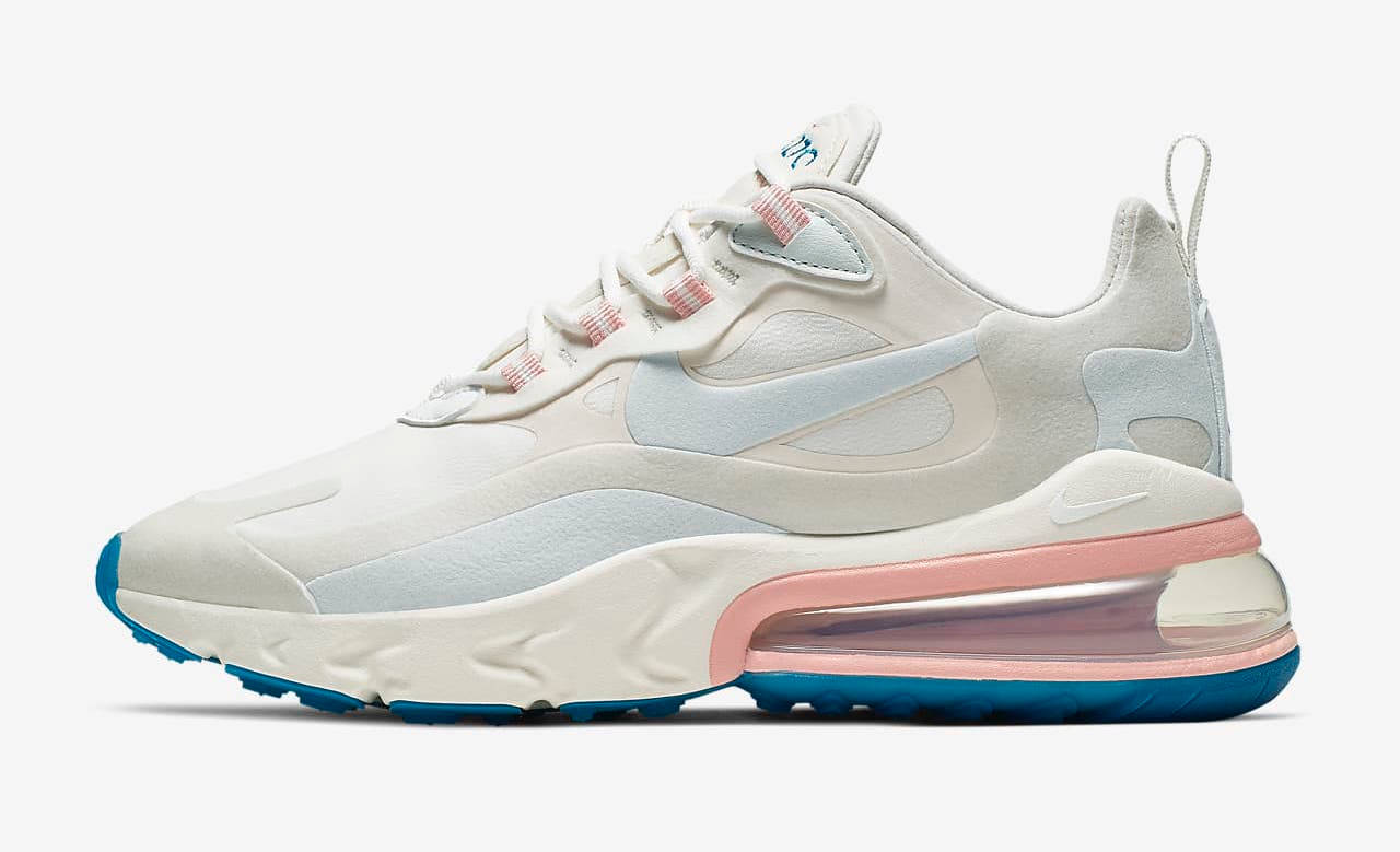 air max 270 react pink white blue