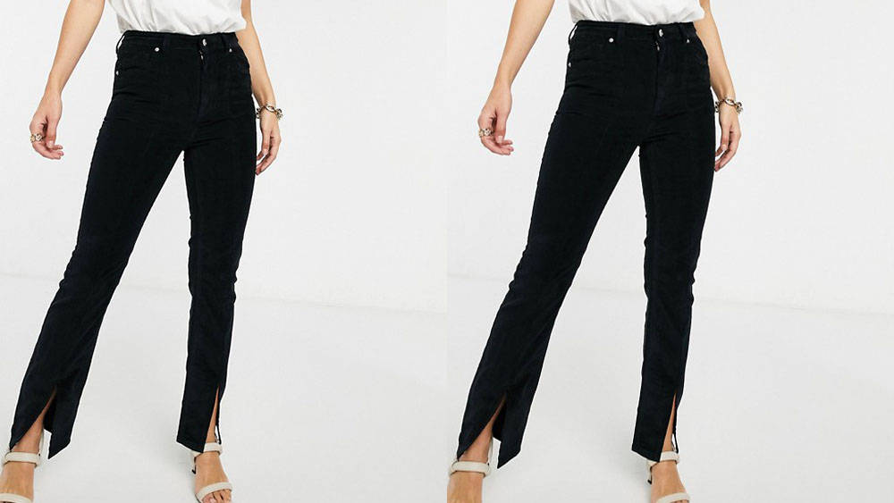 ASOS DESIGN High Rise Split Jeans