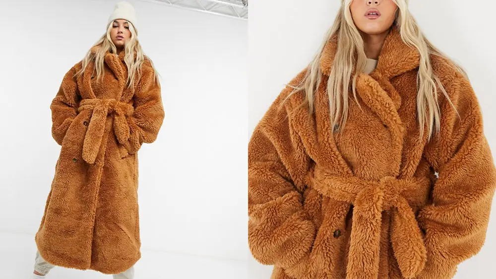 Collusion longline teddy coat sale