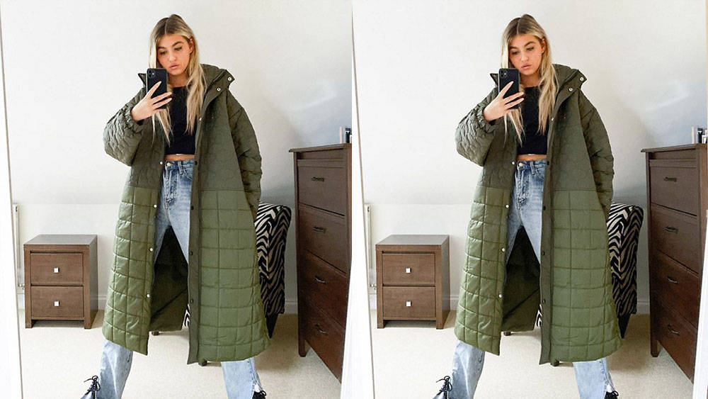 COLLUSION Quilted Maxi Coat