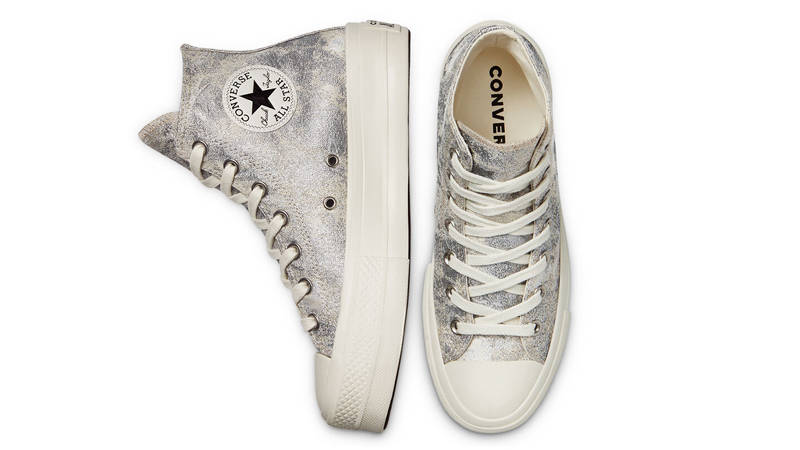 Converse Chuck Taylor All Star Elevated Metallic Platform Hi Silver