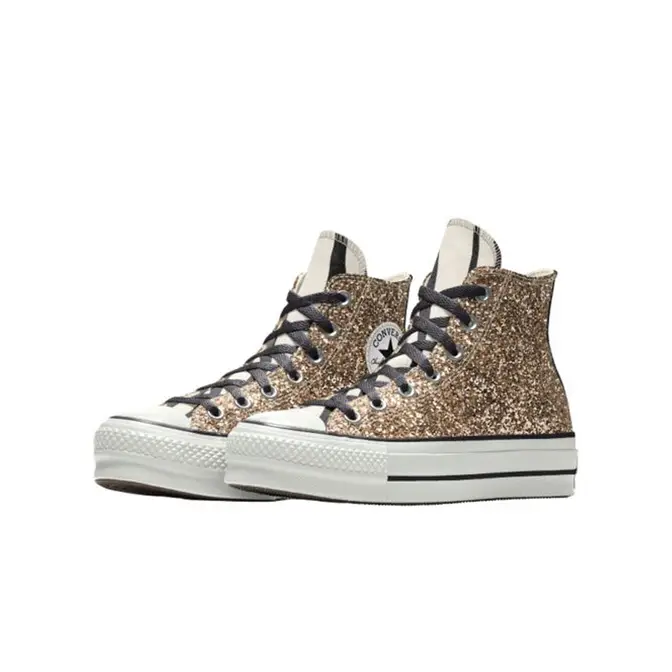 Gold glitter best sale chuck taylors