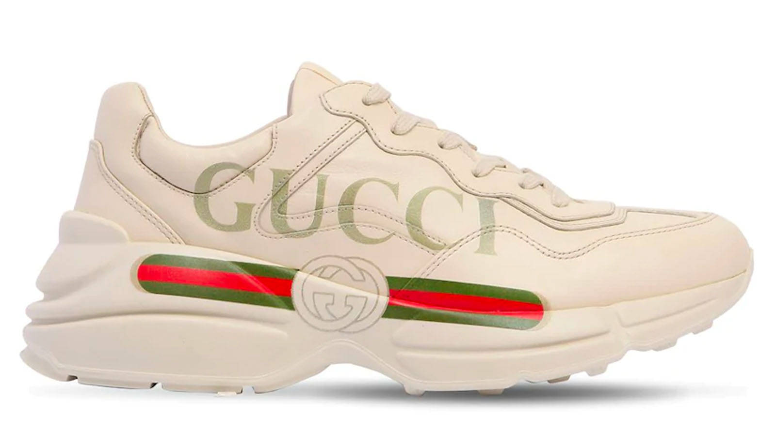 gucci rhyton leather sneakers