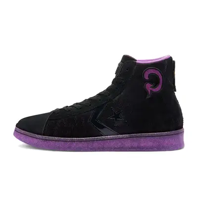 Purple leather best sale converse high tops