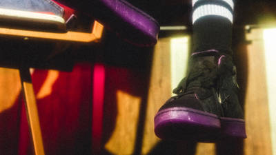 Joe Freshgoods x Converse Pro Leather High Black Purple On Foot