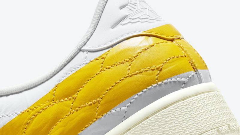 Jordan 1 Centre Court University Gold Closeup