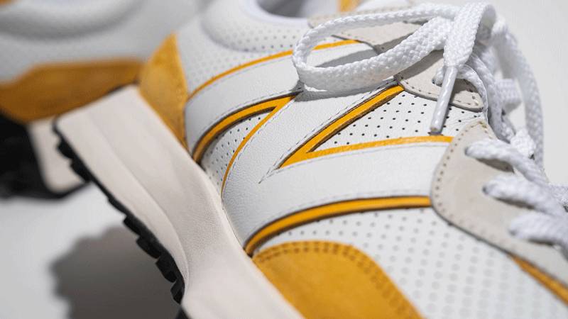 New Balance 327 Perforated Pack Yellow Closeup