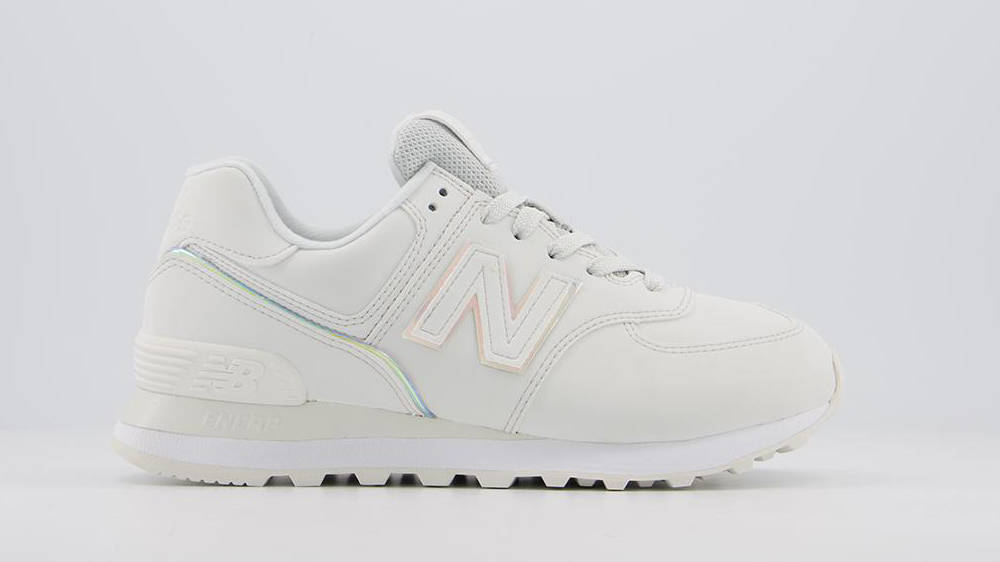 New Balance 574 white iridenscent