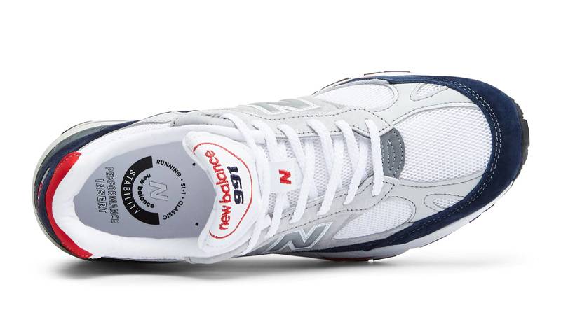 New Balance 991 Grey Navy Red Middle