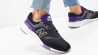 New Balance 997 Black Purple CW997HYB on foot