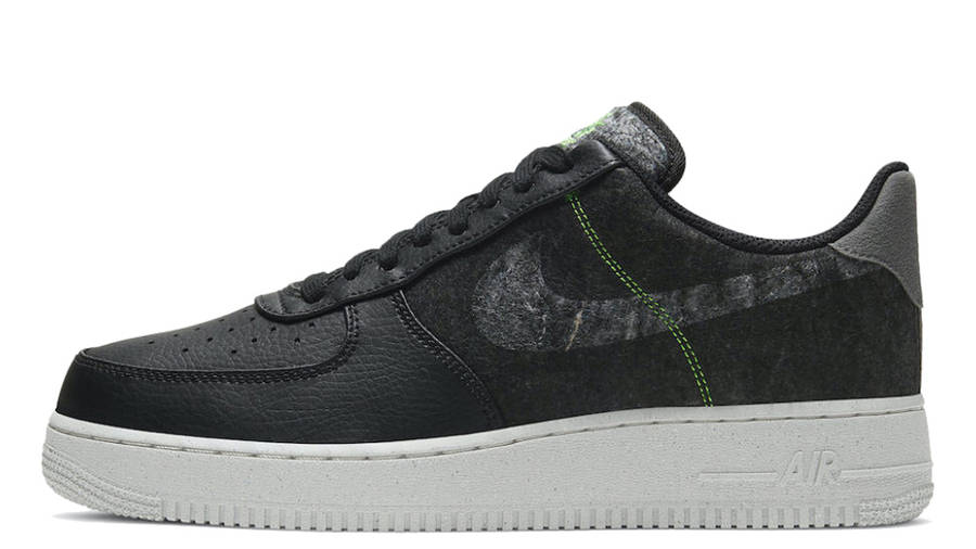 nike air force 1 recycled black electric green