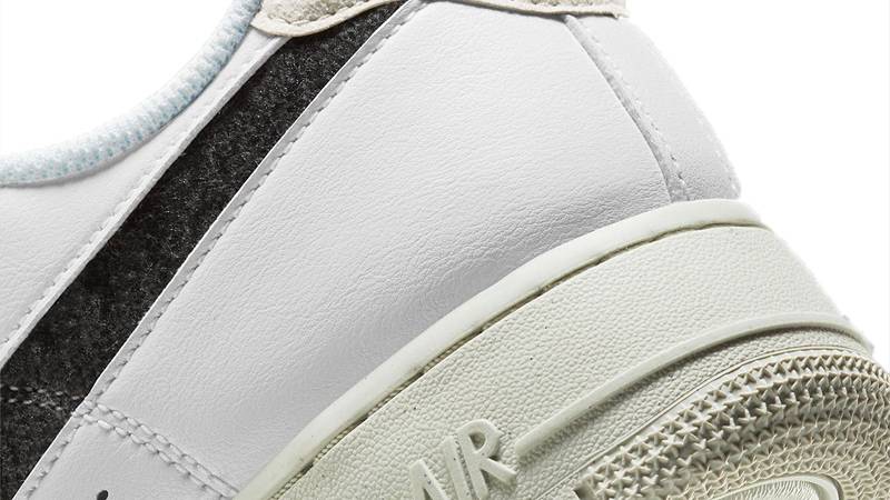 Nike Air Force 1 07 SE Wool White Black Closeup