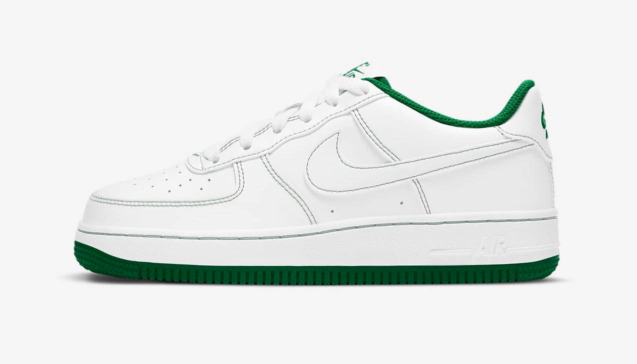 Nike Air Force 1 Contrast Stitch white green