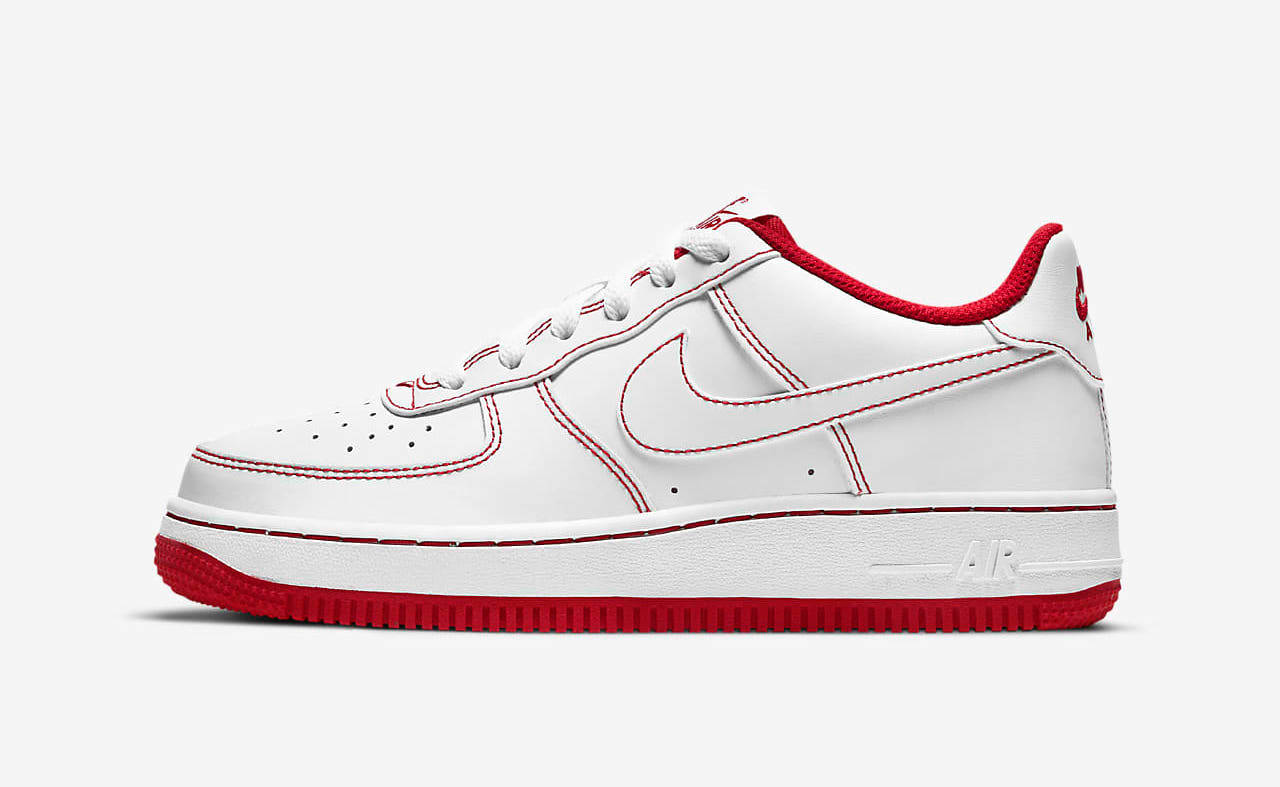 Nike Air Force 1 Contrast Stitch white red