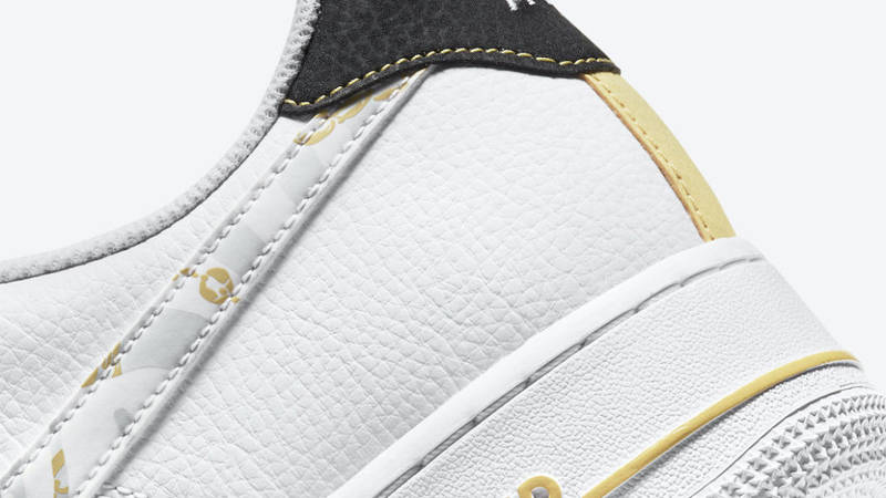 Nike Air Force 1 Gold Links Zebra Print White